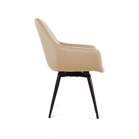 Стул c подлокотниками РИЧ, (комплект 2 шт.) поворотный на 360 градусов, бархат бежевый 05