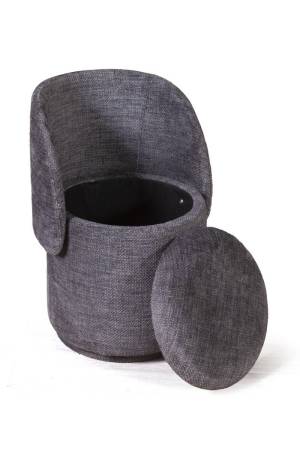 Бабл пуф с кручением, микромех Rozy dark grey