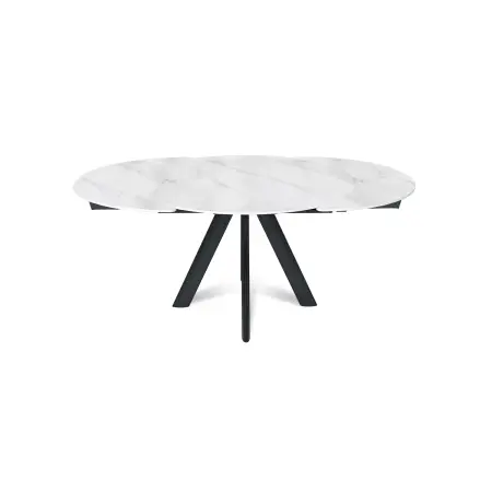 Стол круглый раскладной Орион (120+30+30), керамика матовая Snow Mountain