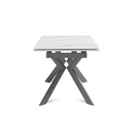 Стол раскладной Бридж (120+30+30), керамика матовая Snow Mountain Stone