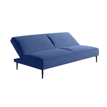 Эсте диван-кровать трехместный, прямой, без подлокотников, велюр синий Velutto 26