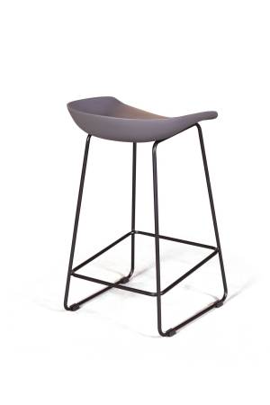 Стул полубарный ЛЕО пластик серый