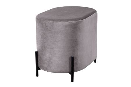 Пуф Феликс овальный, бархат светло-серый 26