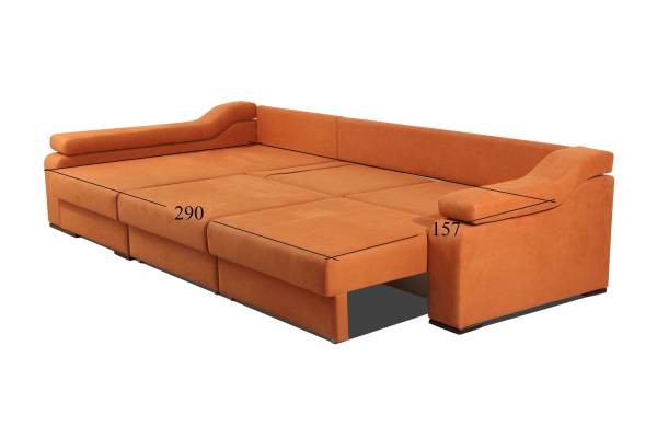 Престиж-01 А диван-кровать с шезлонгом с коротким подлокотником