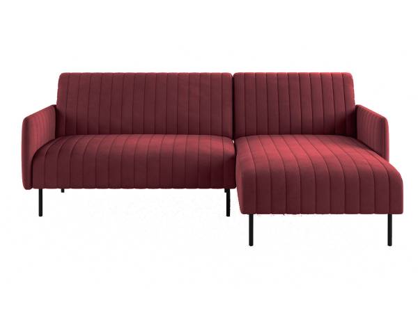 Baccara диван-кровать с шезлонгом, с подлокотниками, бархат бордовый 16