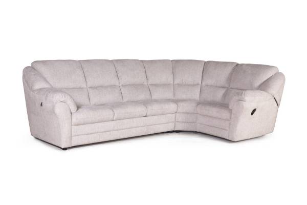 Сан-Ремо угловой диван-кровать с реклайнером, микромех Rozy ivory