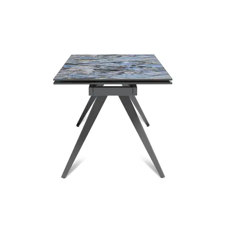 Стол раскладной Асти (140+40+40), керамика глянцевая Lemurian Blue