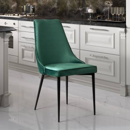 Стул Оливер, бархат зелёный 19/ чёрный конус