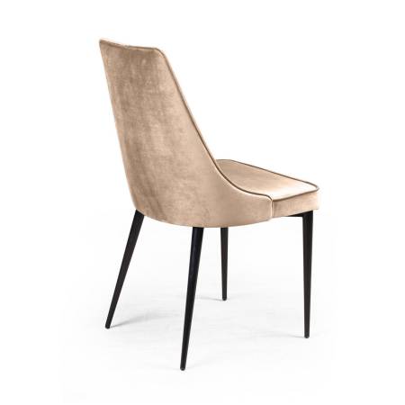 Стул Оливер, бархат бежевый 5/ чёрный конус