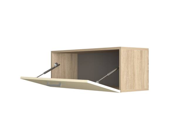 Шкаф горизонтальный СИЛЬВИЯ ШГ-01 (800) верхнее открывание, дуб сонома/глянец (Слоновая кость)