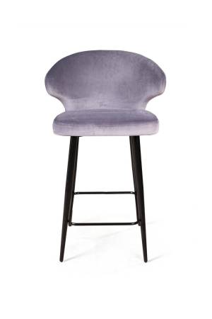 Стул полубарный Ричард, бархат светло-серый 26