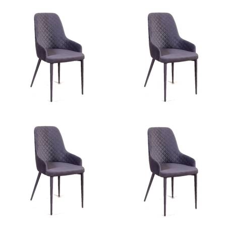 Стул Дуглас люкс, комплект (4шт), бархат серый 27