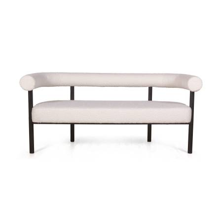 Диван Бигги, букле Turin ivory / опоры черные