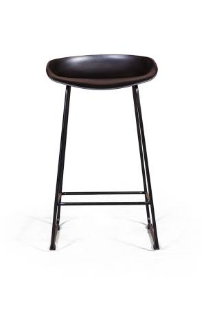 Стул полубарный ЛЕО пластик черный