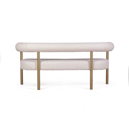 Диван Бигги, букле Turin ivory / опоры золото