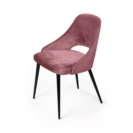 Стул Вильям, бархат пудровый 15/ черный конус