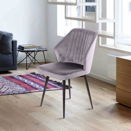 Стул Berg поворотный 360 градусов, комплект (2 шт), бархат серый 27/ черный конус