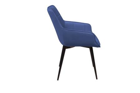Стул с подлокотниками Капри, бархат синий 29 / опора конус
