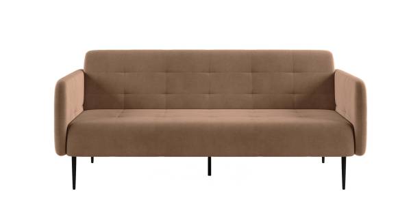 Monaco диван-кровать прямой с подлокотниками, трехместный, бархат тёмно-коричневый 12