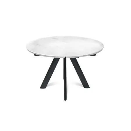 Стол круглый раскладной Орион (120+30+30), керамика глянцевая Snow Mountain