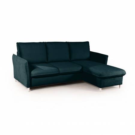 Hans диван-кровать с шезлонгом велюр зеленый