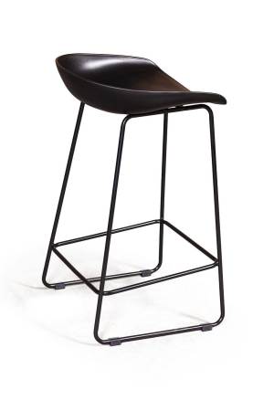 Стул полубарный ЛЕО пластик черный