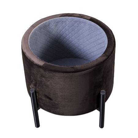 Пуф Гранд круглый, бархат антрацит 14