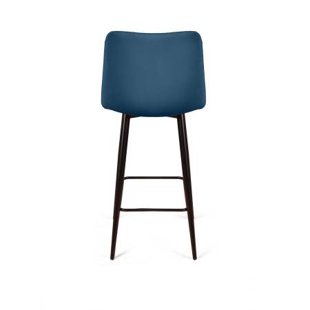 Стул полубарный УНО, комплект (2 шт), бархат синий 29 / чёрный конус