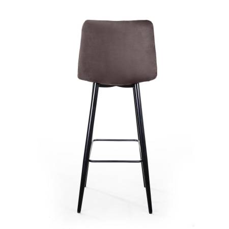 Стул барный УНО, бархат антрацит 14/ чёрный конус