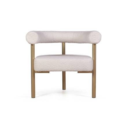 Кресло Бигги, букле Turin ivory / опоры золото