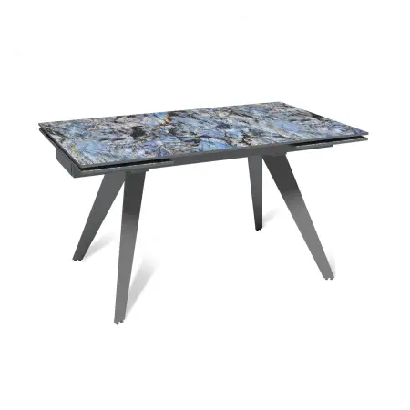 Стол раскладной Рейн (140+40+40), керамика глянцевая Lemurian Blue