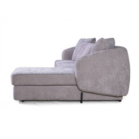 Бабл диван-кровать с шезлонгом, механизм «дельфин», шенилл Reef silver