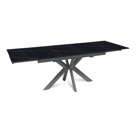 Стол раскладной Strong (140+40+40), керамика матовая Black Gold