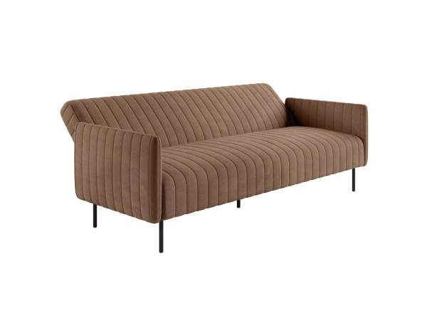 Baccara диван-кровать трехместный прямой с подлокотниками, бархат коричневый 12
