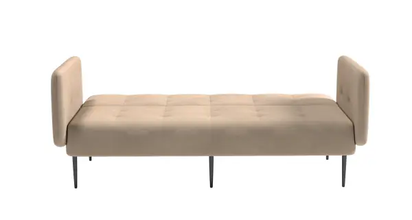 Монако диван-кровать прямой с подлокотниками, трехместный, бархат бежевый 5