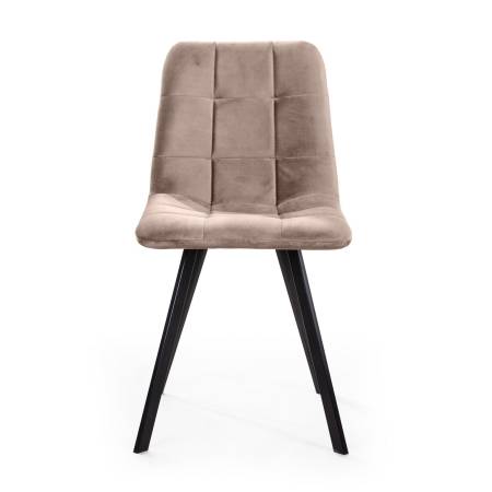 Стул UNO, бархат пепельно-бежевый 25/ чёрный профиль