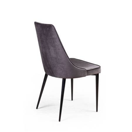 Стул Oliver комплект (4 шт), бархат серый 27/ чёрный конус