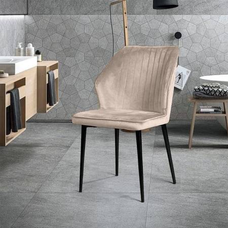 Стул Berg, комплект (4шт), бархат пепельно-бежевый 25