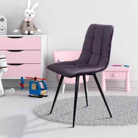 Стул UNO, бархат серый 27 / чёрный конус