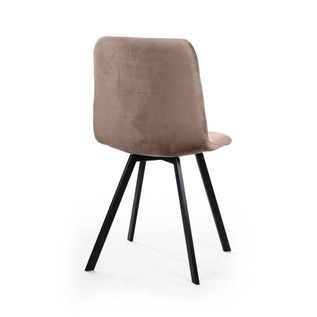 Стул UNO, бархат пепельно-бежевый 25/ чёрный профиль