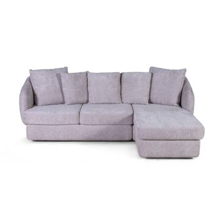 Бабл диван-кровать с шезлонгом, механизм «дельфин», шенилл Reef silver