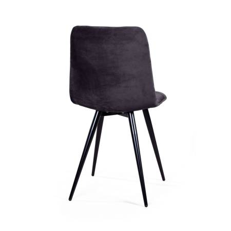 Стул UNO, бархат серый 27 / чёрный конус