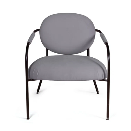 Лаунж кресло ЭГО, велюр серый