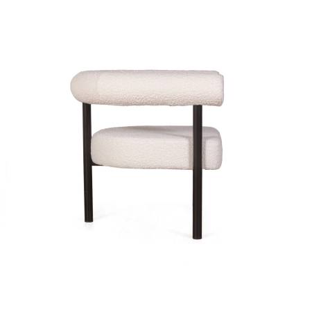 Кресло Бигги, букле Turin ivory / опоры черные