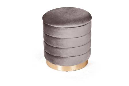 Пуф Фред малый, бархат пепельно-бежевый 25