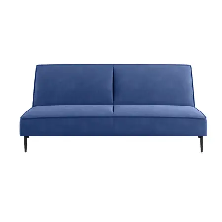 Эсте диван-кровать трехместный, прямой, без подлокотников, велюр синий Velutto 26