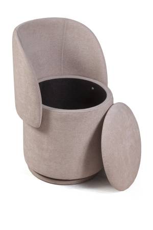 Бабл пуф с кручением, шенилл puffy бежевый