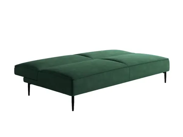 Este диван-кровать трехместный, прямой, без подлокотников, бархат зеленый 19