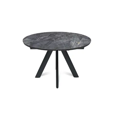 Стол круглый раскладной Орион (120+30+30), керамика глянцевая Bonix Grey