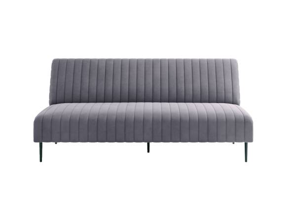 Baccara диван-кровать трехместный прямой без подлокотников, бархат светло-серый 26